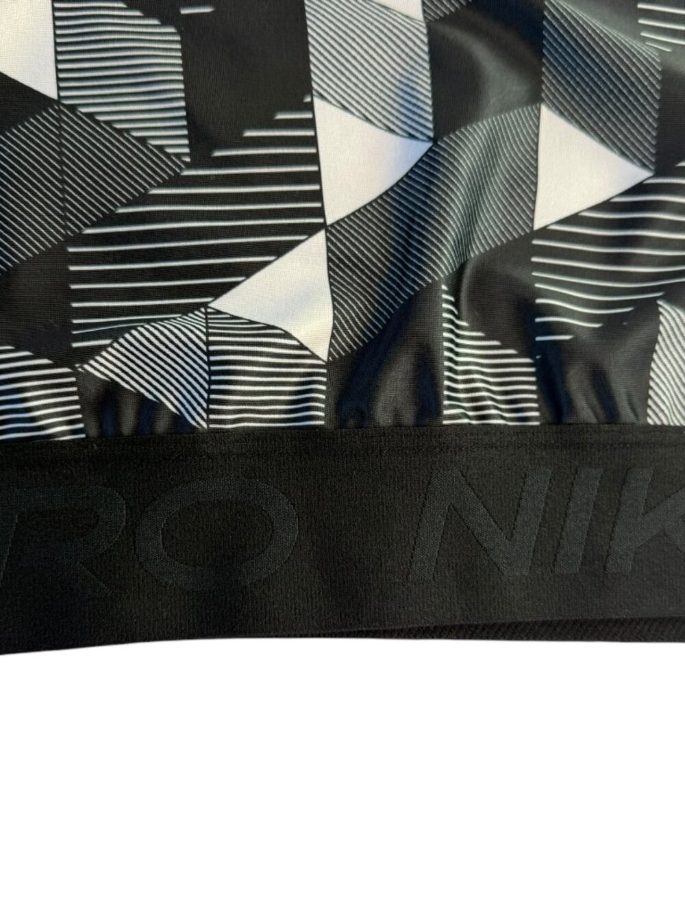 NIKE PRO Crop Top Sports Bra Black / White Triangles Serena. Asymmetrical M - Picture 12 of 12